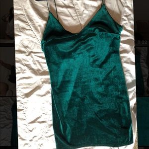 Emerald Green Velvet Mini Dress